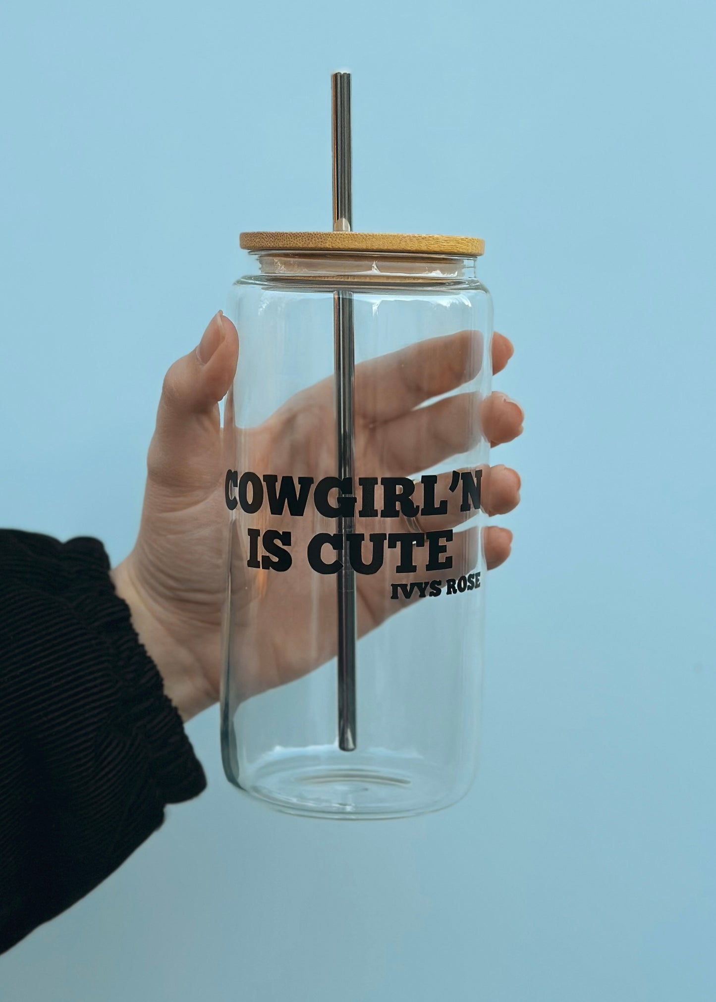 Cowgirl'n is Cute Glass Cup